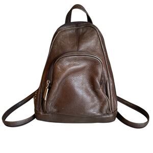 VIntage Y2K Tignanello Pebbled Leather Small Backpack Chocolate Brown